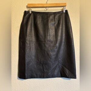 Mixit Black 100% Leather Pencil Skirt